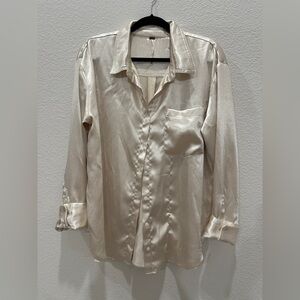 Free People Shooting For The Moon Blouse in Sand  size large